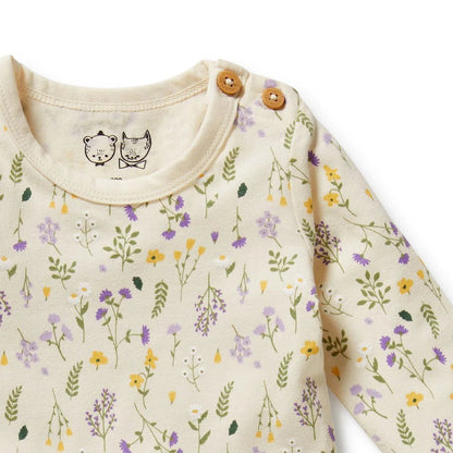 Bella Floral Organic Bodysuit - Aster & Ruby
