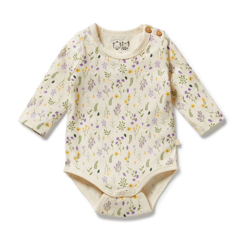Bella Floral Organic Bodysuit - Aster & Ruby