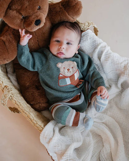 Mateo Bear Jumper - Aster & Ruby