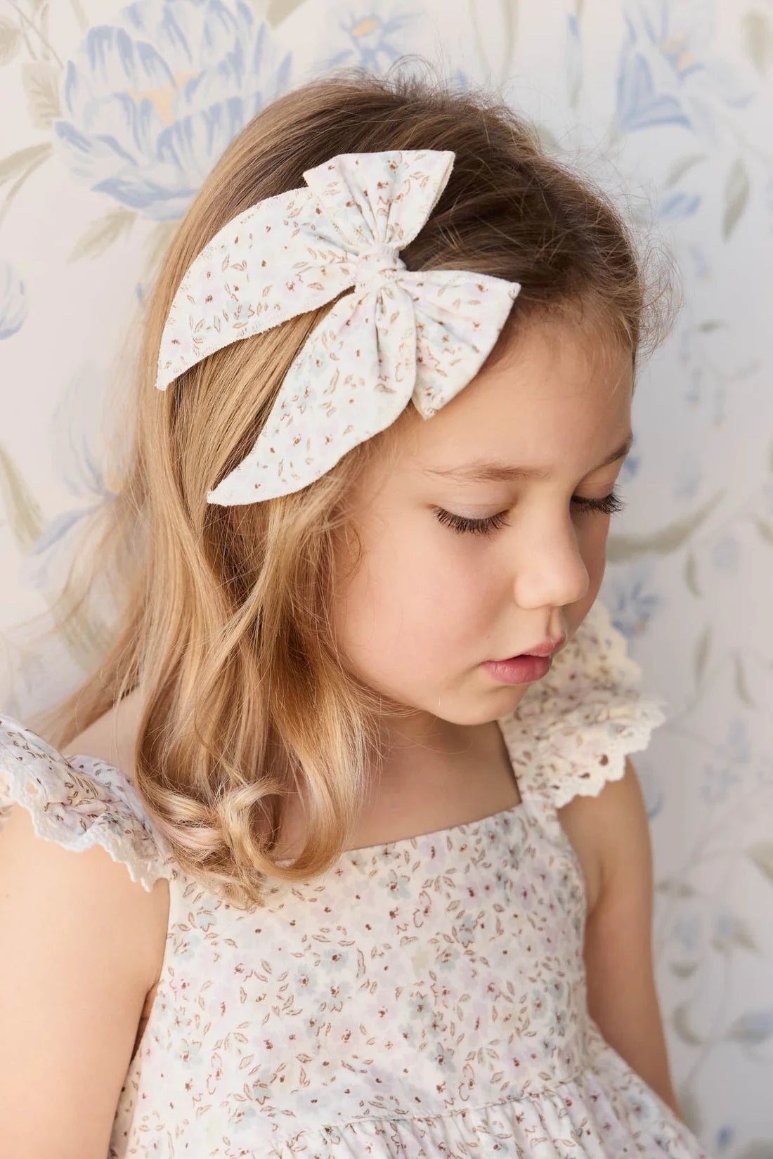 Organic Cotton Voile Bow - Fifi Violet - Aster & Ruby