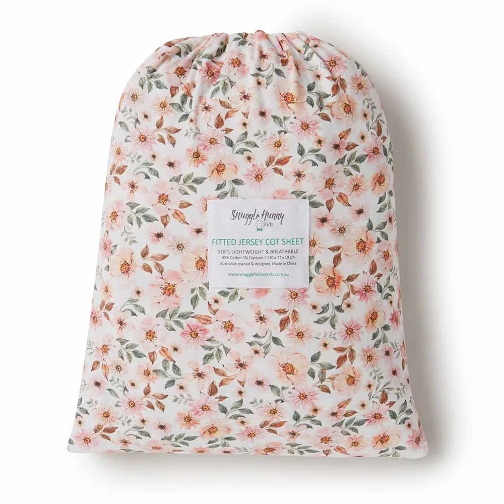 Spring Floral Fitted Cot Sheet - Aster & Ruby